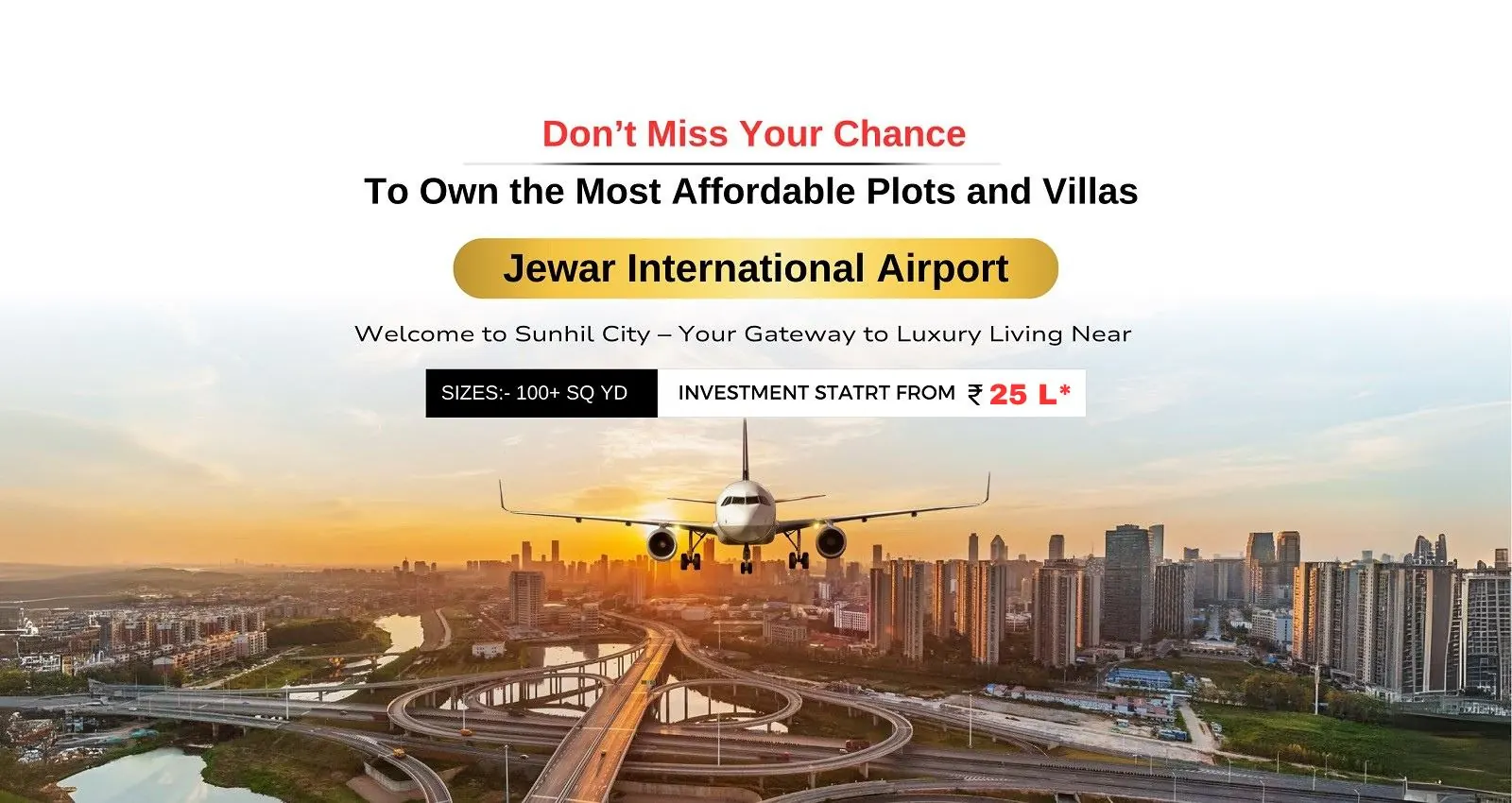Residential plots near Jewar International Airport with price and size details